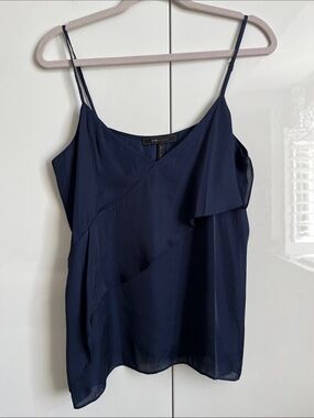 BCBGMaxAzria Navy Silky Camisole Top, Size M